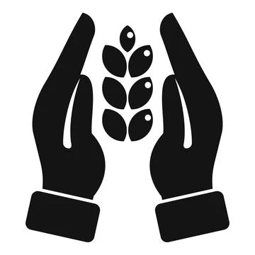 Keep eco wheat icon simple vector. Garden person Stock Illustration