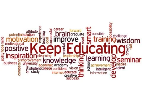 Keep educating, word cloud concept Stock Illustration