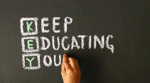 Keep educating yourself chalk drawing Stock Footage 23987036