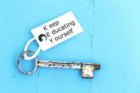 Keep, Educating, Yourself word Stock Photos