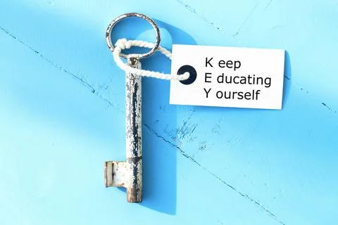 Keep, Educating, Yourself word Stock Photos