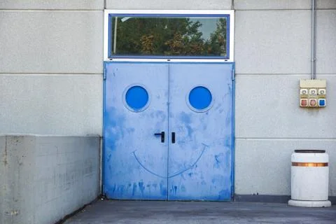 Keep emergency exit door for factory workers health and safety Stock Photos