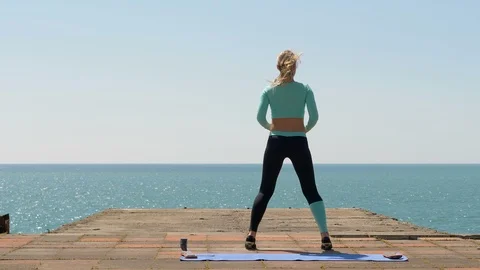 Keep fit, leg exercises, cardio fitness: Strength and motivation Stock Footage 94396996