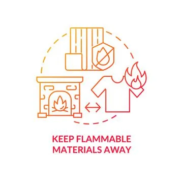 Keep flammable materials away red gradient concept icon Stock Illustration