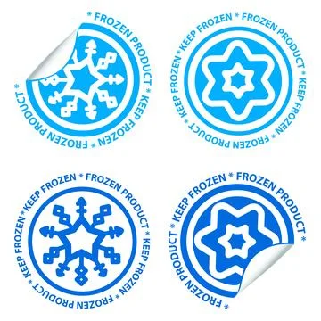 Keep frozen label icon set. Vector illustration. Stock Illustration
