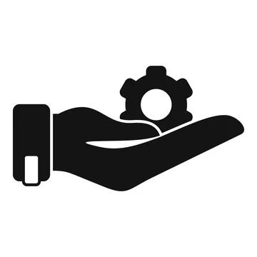Keep gear hand icon simple vector. Problem solution 스톡 일러스트