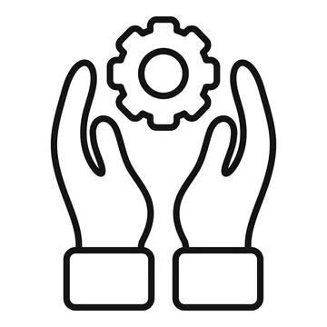 Keep gear solution icon outline vector. Business problem 스톡 일러스트