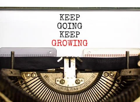 Keep going and growing symbol. Concept words phrase Keep going keep growing.. Stock Photos