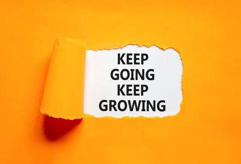 Keep going and growing symbol. Concept words phrase Keep going keep growing.. 스톡 사진
