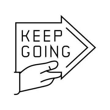 Keep going arrow succes challenge line icon vector illustration Stock Illustration