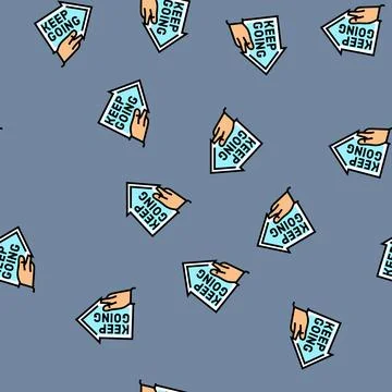 Keep going arrow succes challenge vector seamless pattern Stock Illustration