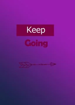 Keep Going-Text With Arrow And Beautiful Purple Gradient Background. An Inspi Illustrazione stock