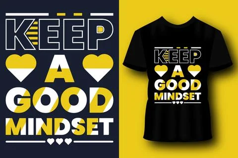 Keep a good mindset retro typography t-shirt Design Stock Illustration