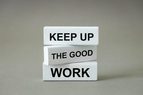 Keep up the good work. Business turnaround.  Foto stock