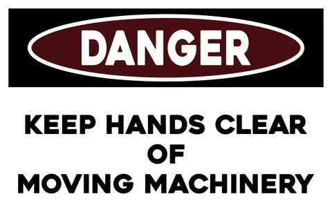 Keep hands clear of moving machinery warning sign Stock Illustration