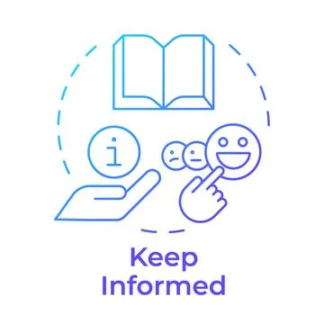 Keep informed blue gradient concept icon Stock Illustration