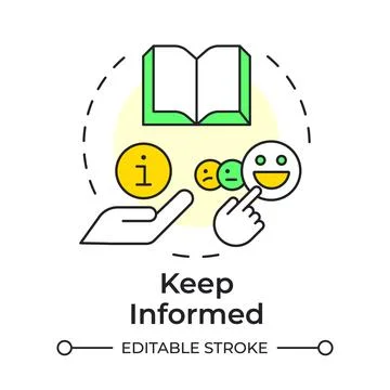 Keep informed multi color concept icon Stock Illustration