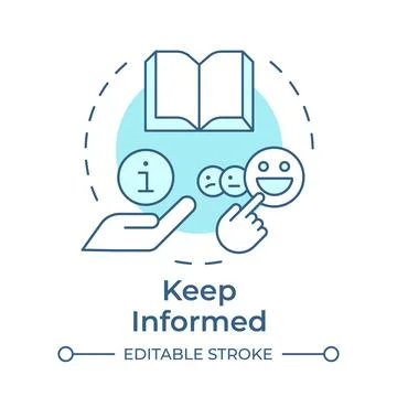 Keep informed soft blue concept icon Stock Illustration