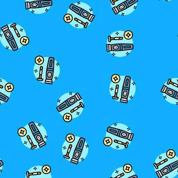 Keep intimate grooming tools clean vector seamless pattern Stock Illustration