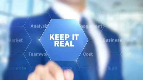 Keep It Real, Businessman working on holographic interface, Motion Graphics Video stock 74223087
