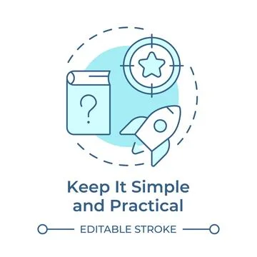 Keep it simple and practical soft blue concept icon Stock Illustration