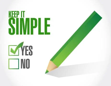 Keep it simple check approval check mark sign Stock Illustration