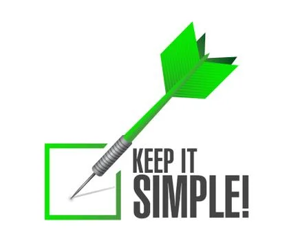 Keep it simple check dart sign illustration Stock Illustration