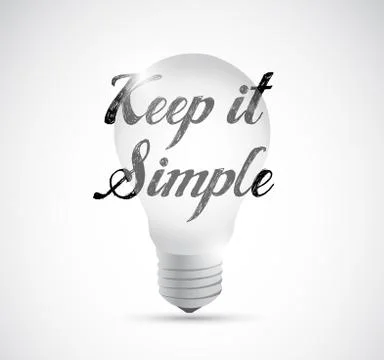 Keep it simple light bulb idea sign Stock Illustration