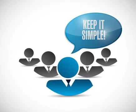 Keep it simple people message sign Stock Illustration