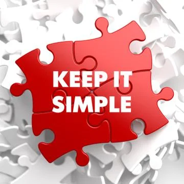 Keep it Simple on Red Puzzle. Stock Illustration