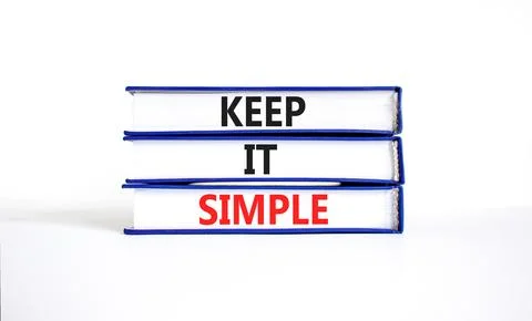 Keep it simple symbol. Concept word Keep it simple on beautiful books. Beau.. Stock Photos