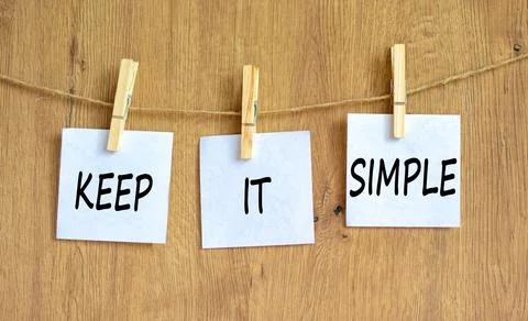 Keep it simple symbol. Concept word Keep it simple on beautiful white paper.. Foto stock