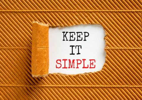 Keep it simple symbol. Concept word Keep it simple on beautiful white paper.. Foto stock