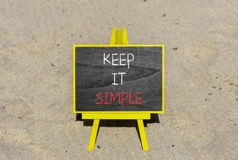 Keep it simple symbol. Concept word Keep it simple on beautiful black chalk.. Foto stock