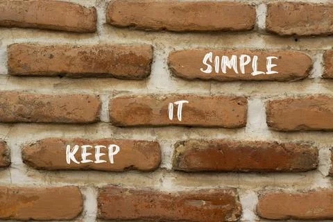 Keep it simple symbol. Concept word Keep it simple on beautiful red brown b.. Foto stock