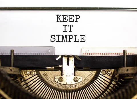 Keep it simple symbol. Concept word Keep it simple typed on beautiful retro.. Foto stock