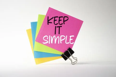 Keep it Simple symbol. Concept words Keep it Simple on sticky notes. Beautifu Stock Photos