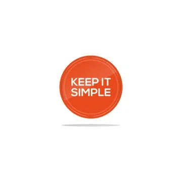Keep it simple text in orange circle Stock Illustration