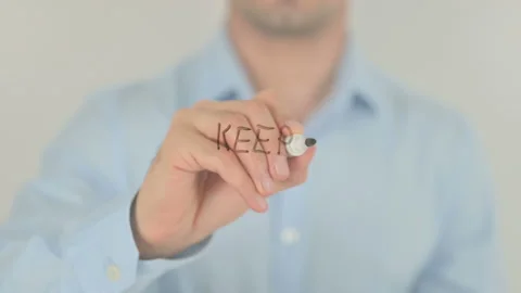 Keep it Simple, Writing on Transparent Screen Stock Footage 163438390