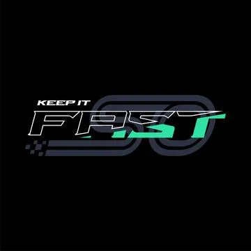 Keep it so fast, quote, slogan typography graphic design, for t-shirt print.. Stock Illustration