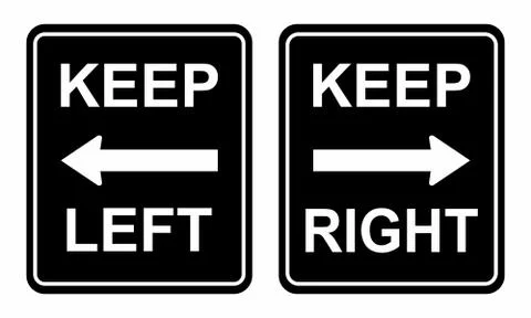 Keep Left and Right Stock Illustration