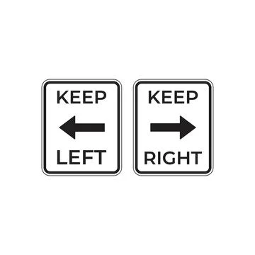 Keep left keep right sign. Vector icon template Stock Illustration