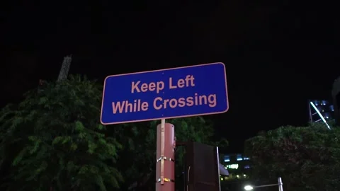Keep Left While Crossing Stock Footage 244302923