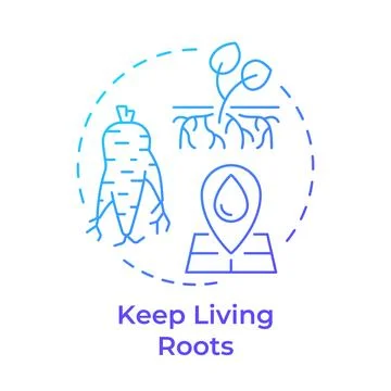 Keep living roots blue gradient concept icon Stock Illustration
