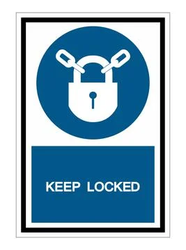 Keep Locked Symbol Sign Isolate On White Background Stock Illustration