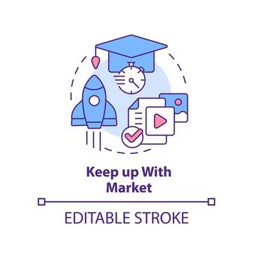 Keep up with market concept icon Stock Illustration