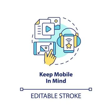 Keep mobile in mind concept icon Illustrazione stock