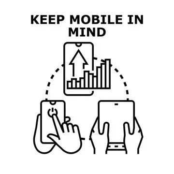 Keep mobile in mind digital marketing concept Stock Illustration