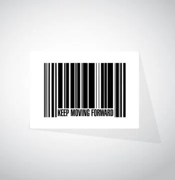 Keep moving forward barcode sign concept Stock-Illustration