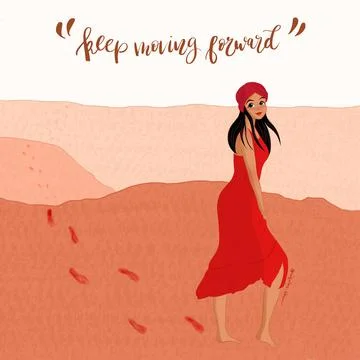 Keep Moving Forward Inspiring Quote Stock Illustration